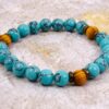 TURQUOISE STONE AND WOOD BEAD BRACELET - Image 5