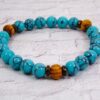 TURQUOISE STONE AND WOOD BEAD BRACELET - Image 8