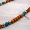 WOOD BEAD NECKLACE WITH TURQUOISE AND SILVER - Image 4