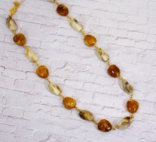BROWN AND BEIGE BEAD NECKLACE - Image 8