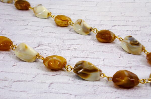 BROWN AND BEIGE BEAD NECKLACE - Image 6