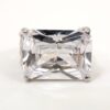 LARGE CLEAR RECTANGLE CUBIC ZIRCONIA STONE RING - SIZE 7 - Image 3