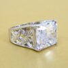LARGE CLEAR RECTANGLE CUBIC ZIRCONIA STONE RING - SIZE 7 - Image 7
