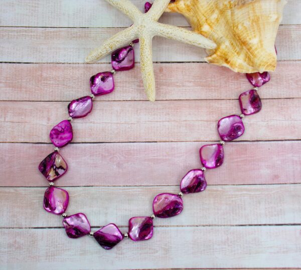 PURPLE SHELL BEAD NECKLACE - Image 6
