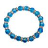 TURQUOISE COLOR GLASS AND CRYSTAL BEAD STRETCH BRACELET