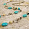 LONG TURQUOISE AND WHITE STONE NECKLACE - Image 10