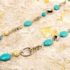 LONG TURQUOISE AND WHITE STONE NECKLACE - Image 8