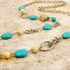 LONG TURQUOISE AND WHITE STONE NECKLACE - Image 3