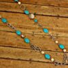 LONG TURQUOISE AND WHITE STONE NECKLACE - Image 7