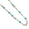 LONG TURQUOISE AND WHITE STONE NECKLACE - Image 2