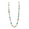 LONG TURQUOISE AND WHITE STONE NECKLACE