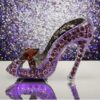 PURPLE CRYSTAL HIGH HEEL SHOE PIN BROOCH - Image 2