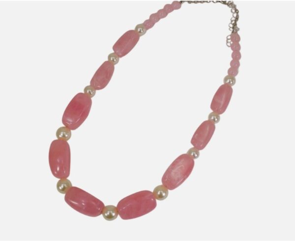 PINK AND PEARL BEAD NECKLACE - Image 6