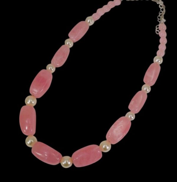 PINK AND PEARL BEAD NECKLACE - Image 10