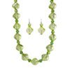 LIGHT GREEN BEAD NECKLACE AND EARRING SET