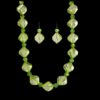 LIGHT GREEN BEAD NECKLACE AND EARRING SET - Image 4
