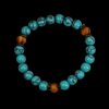 TURQUOISE STONE AND WOOD BEAD BRACELET - Image 9