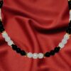 BLACK AND WHITE GLASS BEAD NECKLACE - Image 6
