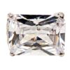 LARGE CLEAR RECTANGLE CUBIC ZIRCONIA STONE RING - SIZE 7 - Image 11