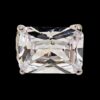 LARGE CLEAR RECTANGLE CUBIC ZIRCONIA STONE RING - SIZE 7 - Image 10