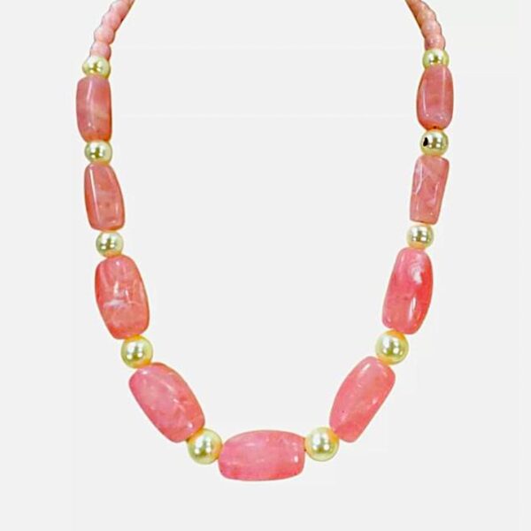 PINK AND PEARL BEAD NECKLACE