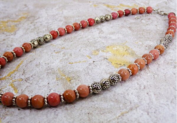 PINK RHODONITE STONE NECKLACE - Image 3