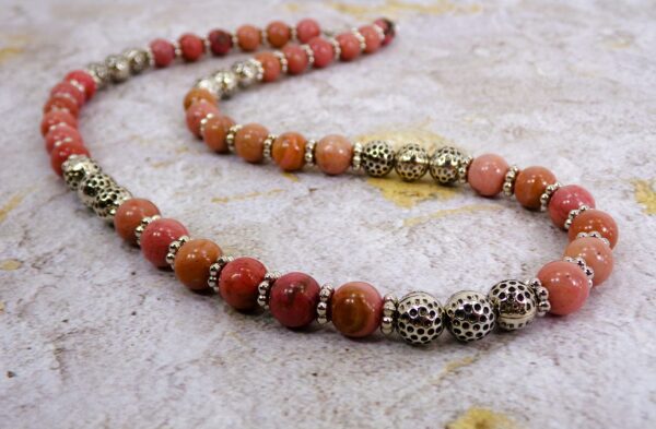 PINK RHODONITE STONE NECKLACE - Image 4