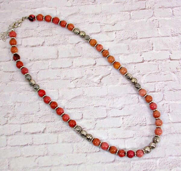 PINK RHODONITE STONE NECKLACE - Image 6