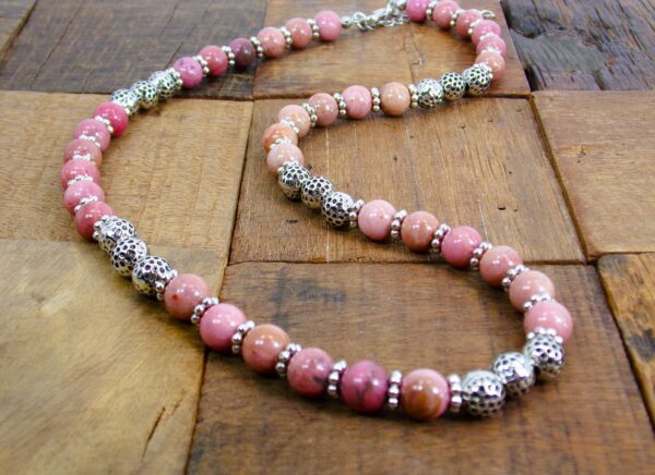 PINK RHODONITE STONE NECKLACE - Image 9
