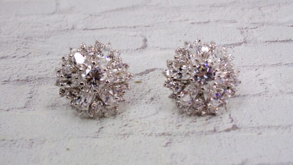 ROUND CLEAR CUBIC ZIRCONIA STONE EARRINGS - Image 7