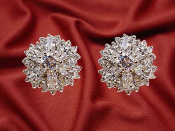 ROUND CLEAR CUBIC ZIRCONIA STONE EARRINGS - Image 6