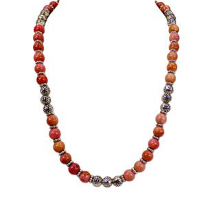 PINK RHODONITE STONE NECKLACE