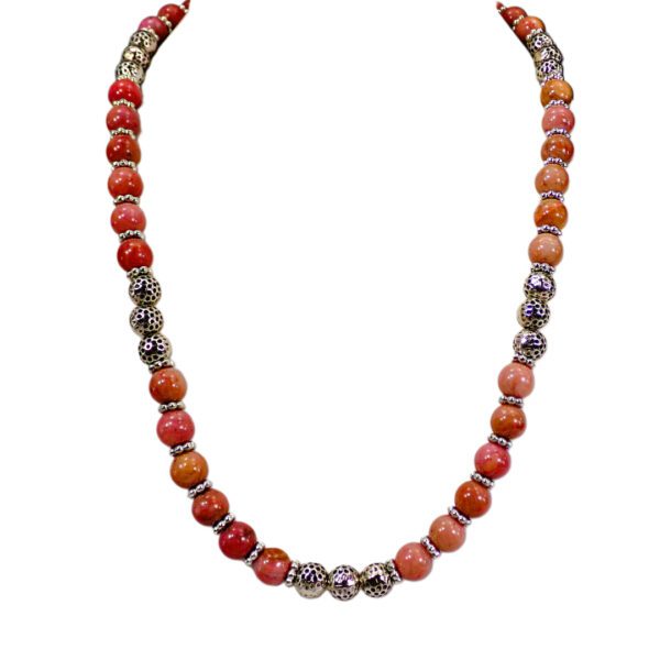 PINK RHODONITE STONE NECKLACE