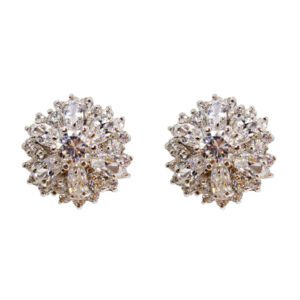 ROUND CLEAR CUBIC ZIRCONIA STONE EARRINGS