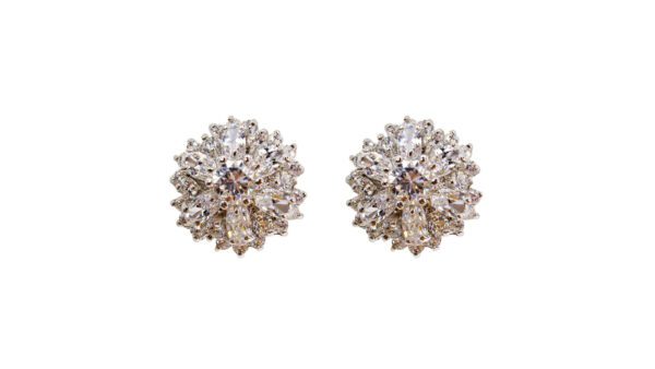 ROUND CLEAR CUBIC ZIRCONIA STONE EARRINGS