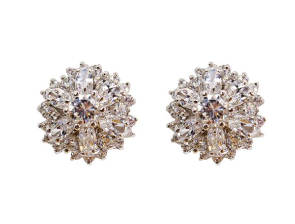 ROUND CLEAR CUBIC ZIRCONIA STONE EARRINGS - Image 3