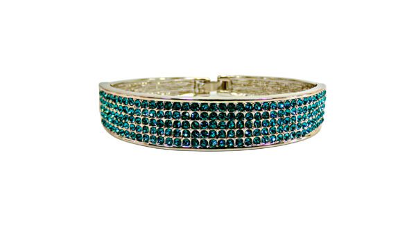 LIGHT BLUE CRYSTAL BANGLE BRACELET
