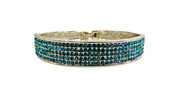 LIGHT BLUE CRYSTAL BANGLE BRACELET - Image 10