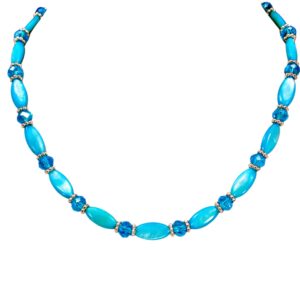 TURQUOISE SHELL AND GLASS BEAD NECKLACE