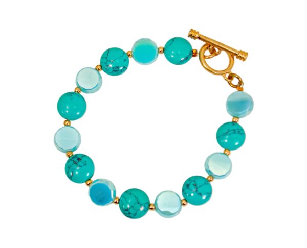 TURQUOISE STONE AND GLASS BRACELET