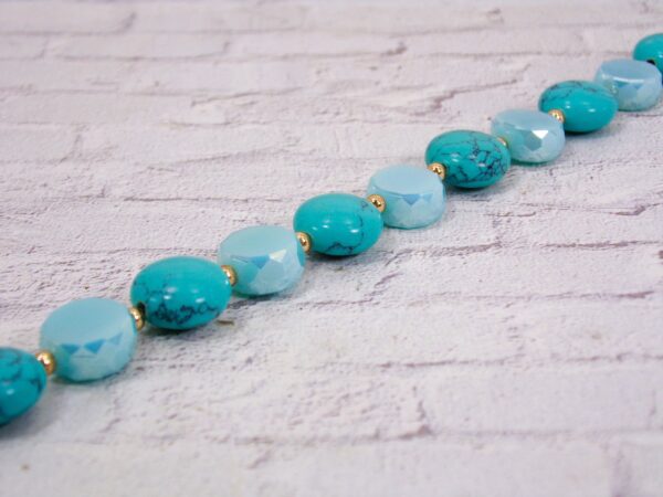 TURQUOISE STONE AND GLASS BRACELET - Image 5
