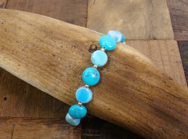 TURQUOISE STONE AND GLASS BRACELET - Image 10