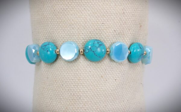 TURQUOISE STONE AND GLASS BRACELET - Image 11