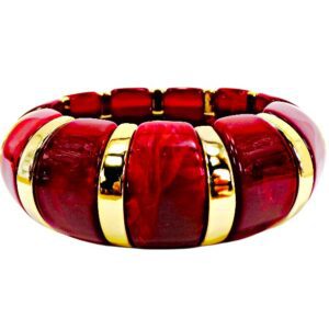 RED AND GOLD STRETCH BRACELET