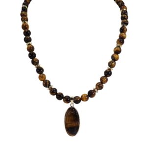 TIGER EYE STONE PENDANT NECKLACE
