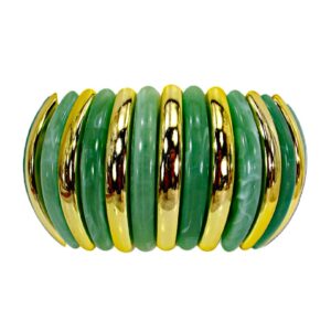 LARGE GREEN AND GOLD STATEMENT BRACELET