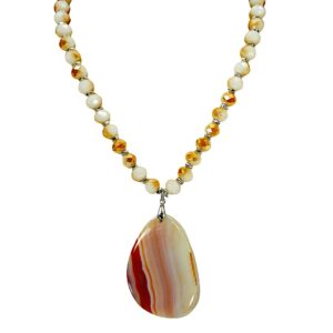 Sunset Banded Stone Statement Necklace