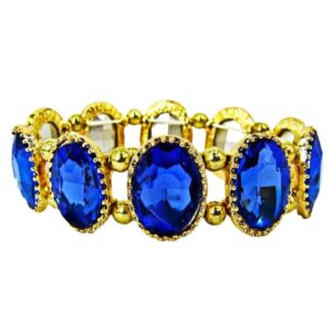 Elegant Blue Oval Crystal Bracelet