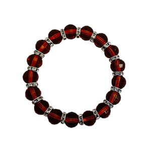 Brown Glass and Crystal Bracelet