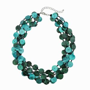 Teal Shell Multi-Strand Necklace